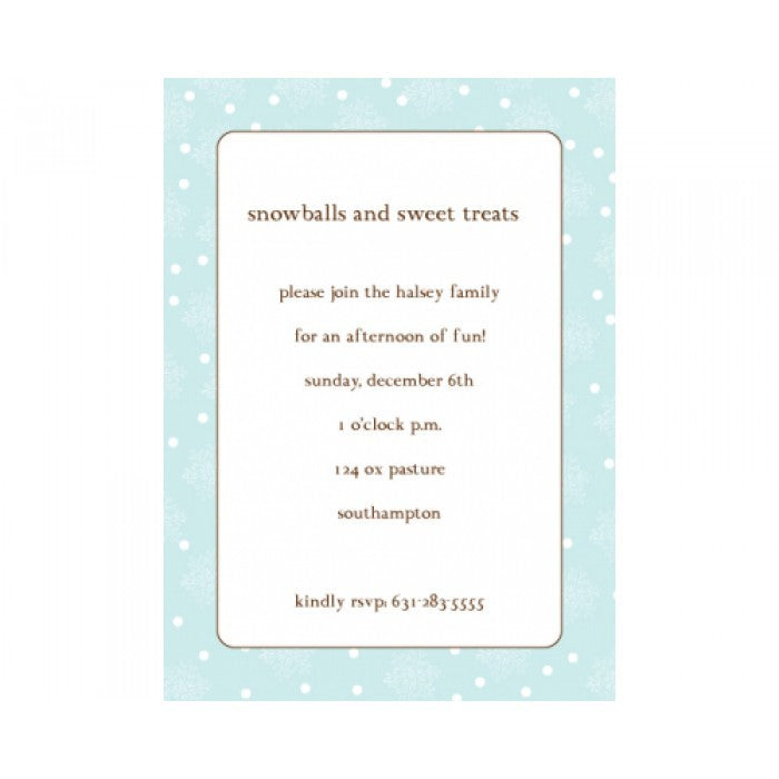 aqua snow invitation cards