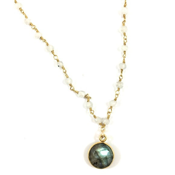 Moonstone & Labradorite Heather Choker Necklace