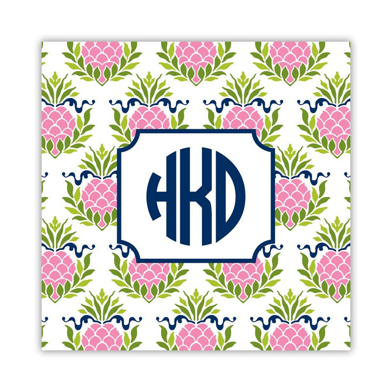 pineapple repeat pink square paper coaster set of 50