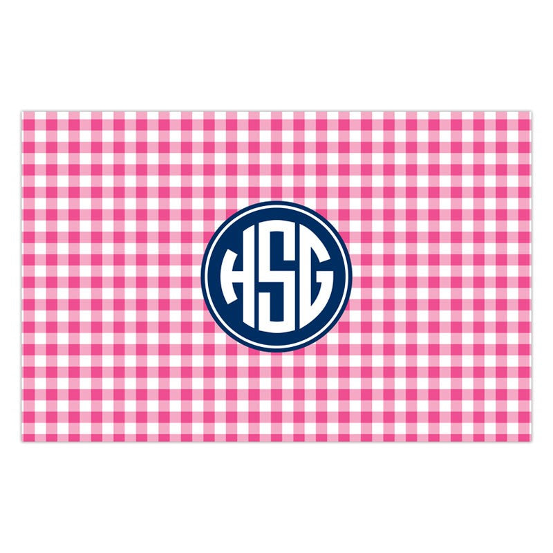 boatman geller classic check raspberry placemat