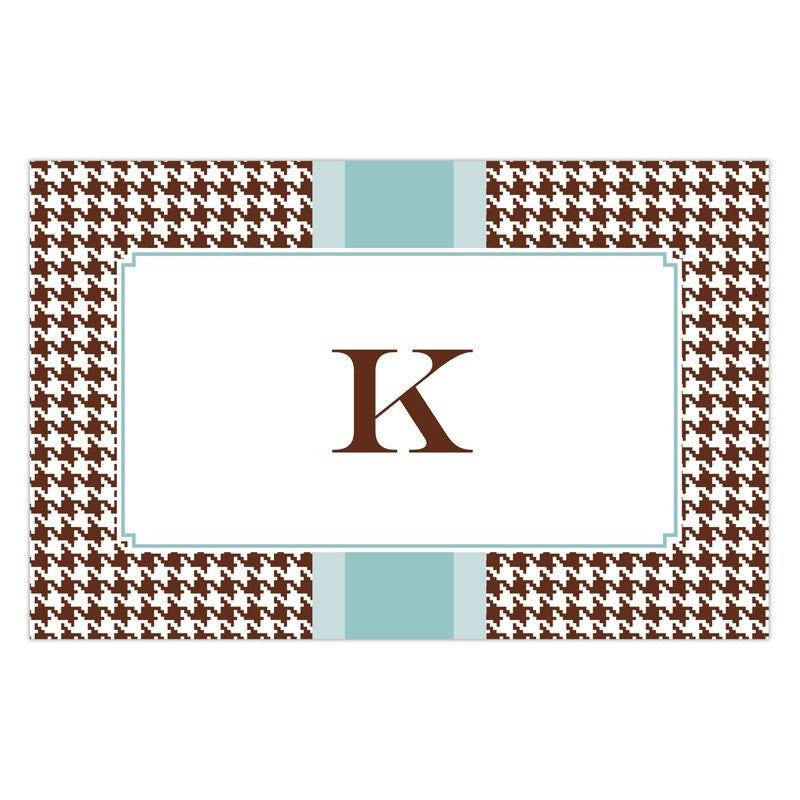 boatman geller alex houndstooth chocolate disposable placemats