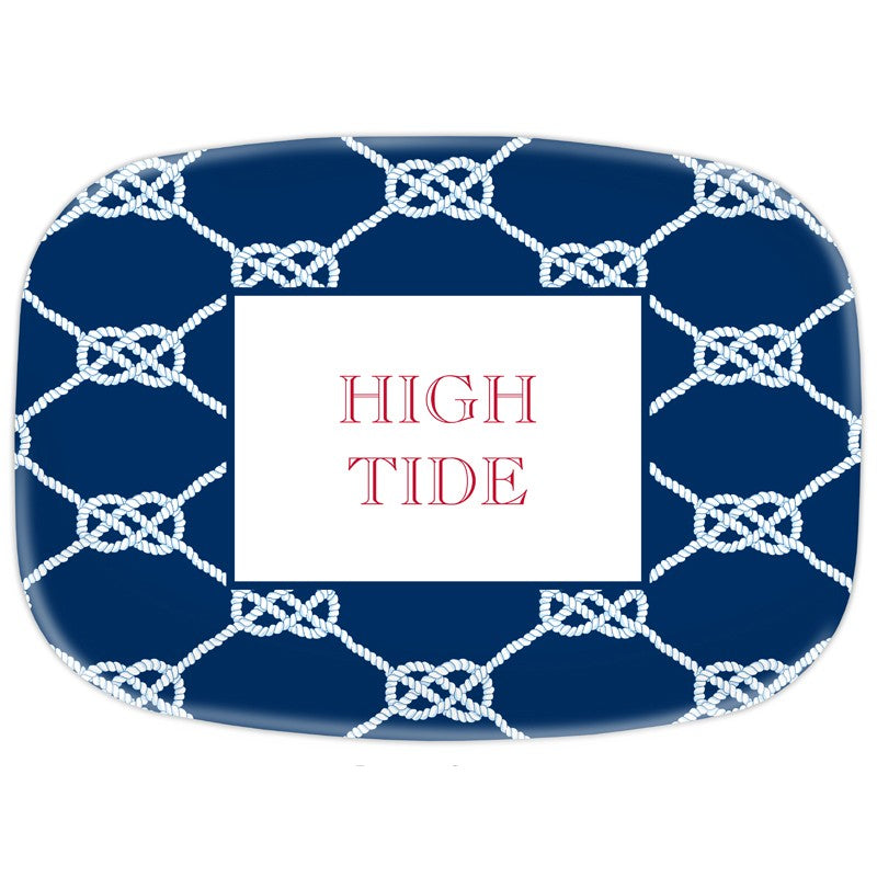 boatman geller nautical knot navy platter