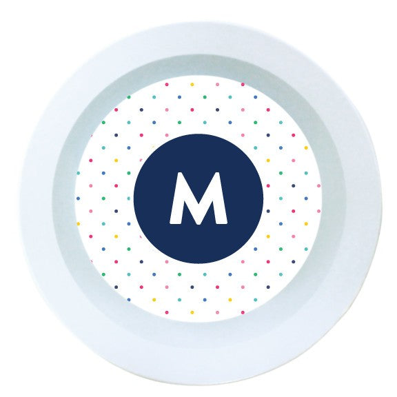 Navy Confetti Melamine Round Bowl