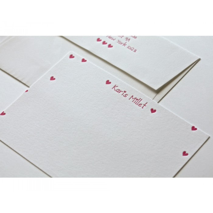 karis hearts baby stationery