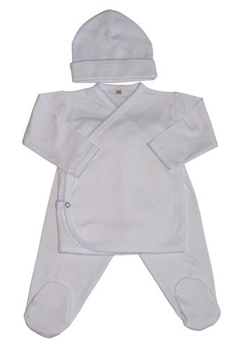3 piece take me home set with pink, blue or navy trim