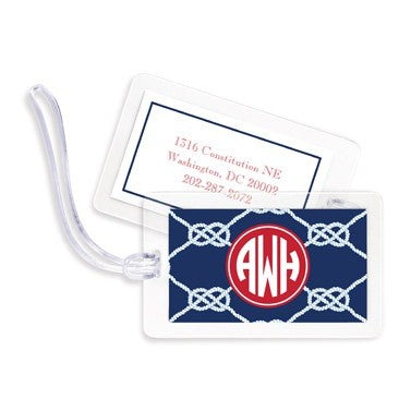 boatman geller nautical knot navy bag tags