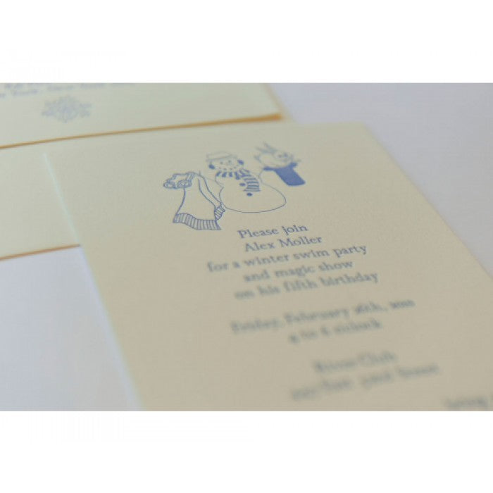 kid's parties invitations - magic snowman party