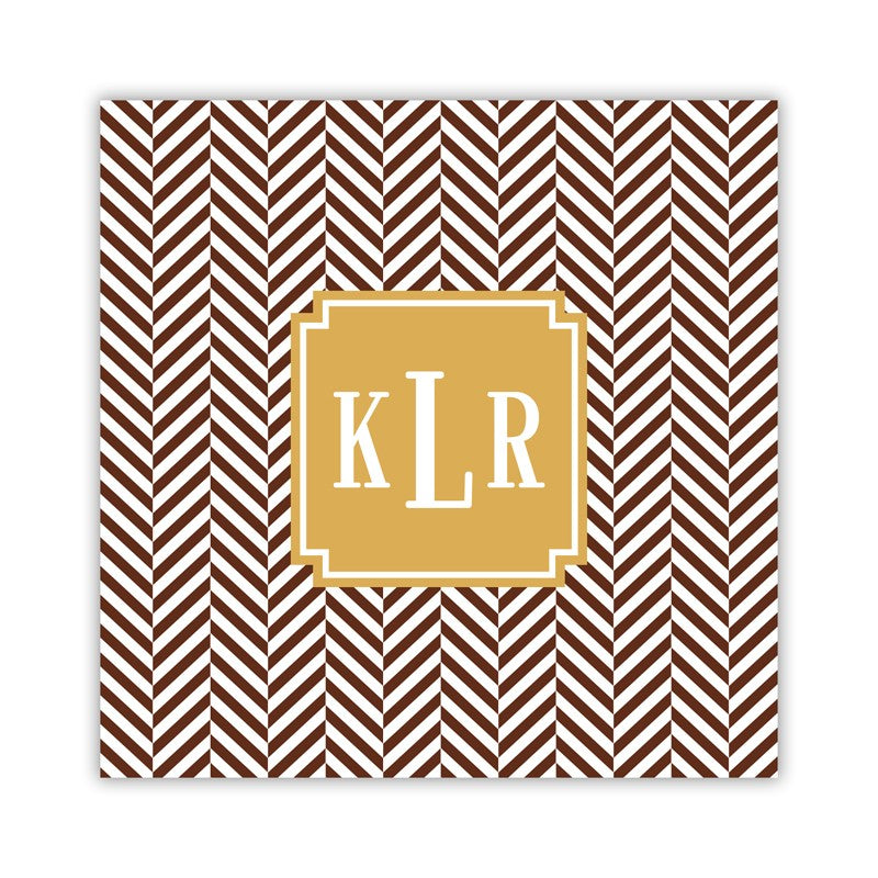 herringbone chocolate square paper coaster set of 50