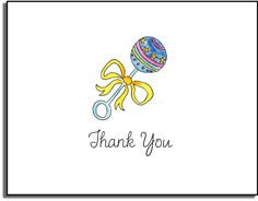 personalized invitations baby rattle thank you