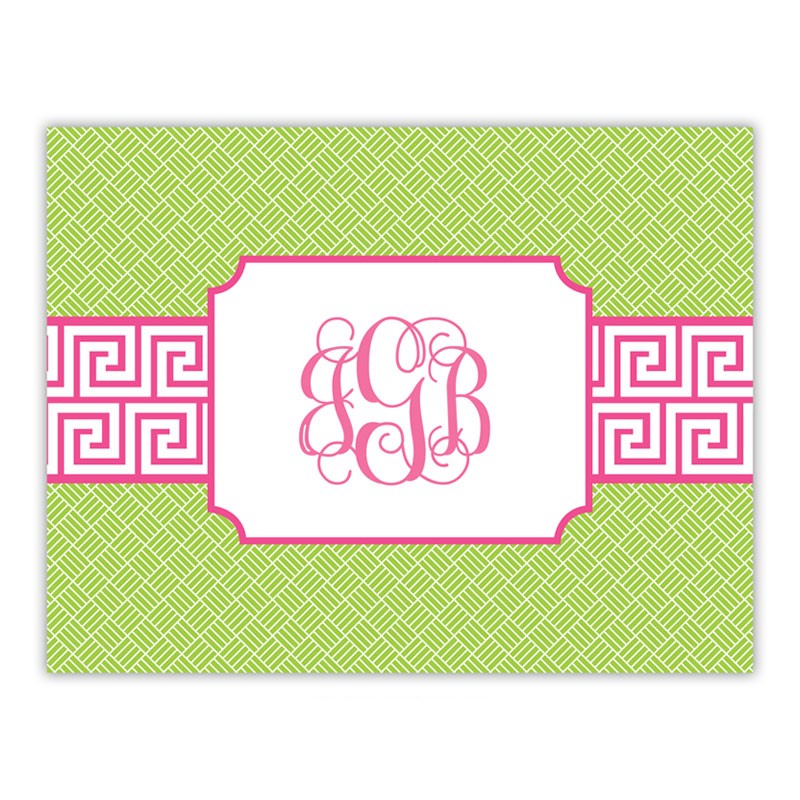 boatman geller greek key band pink foldover notes