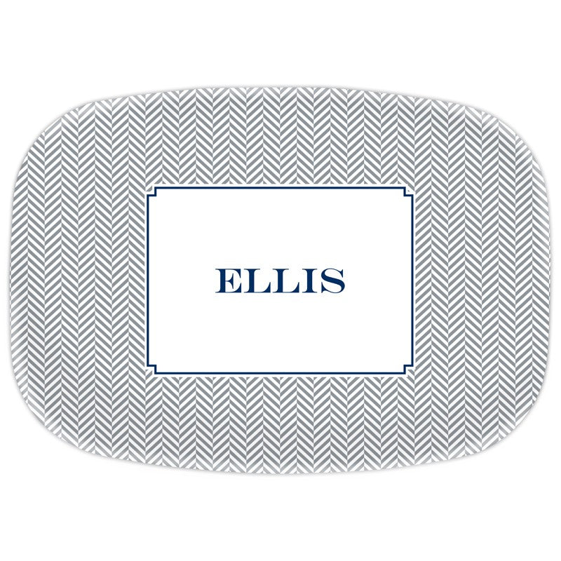 boatman geller herringbone gray platter