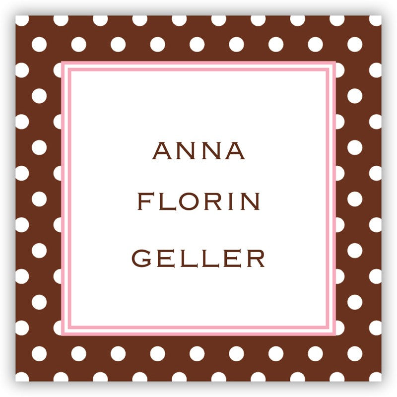 boatman geller dot brown square sticker
