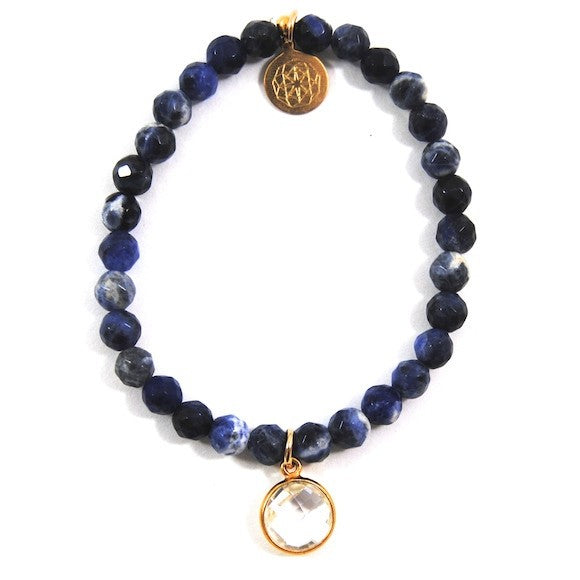 Sodalite & Clear Crystal Aria Bracelet