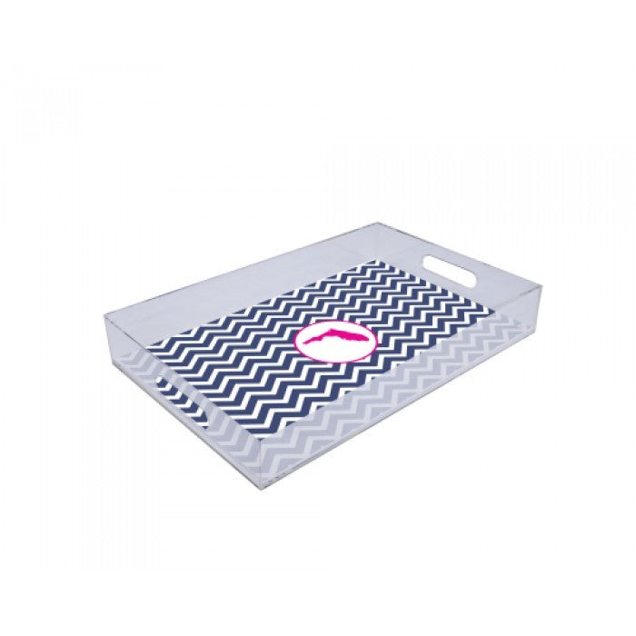 chevron florida lucite tray