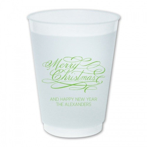Merry Christmas Script Cups