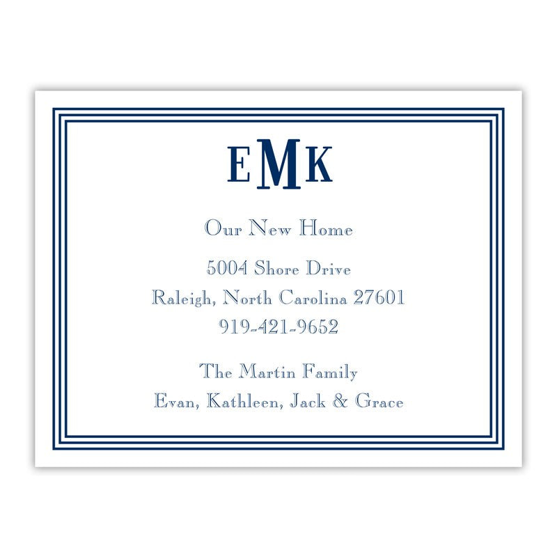 boatman geller grand border navy small flat notecard