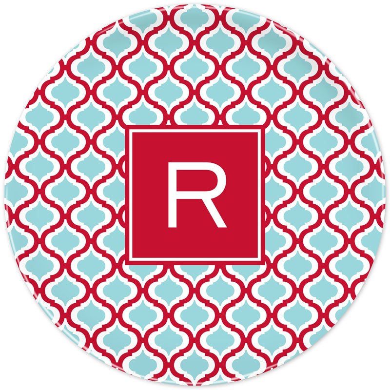 boatman geller kate red & teal plate