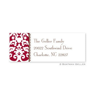 boatman geller madison damask chocolate address labels