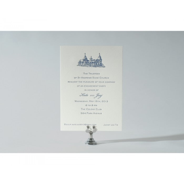 castle engagement invitation card