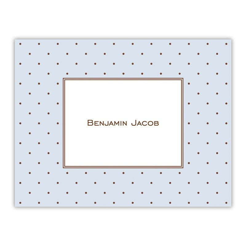 boatman geller dot blue with brown foldover note cards