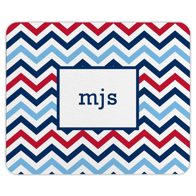 boatman geller chevron blue & red mouse pad