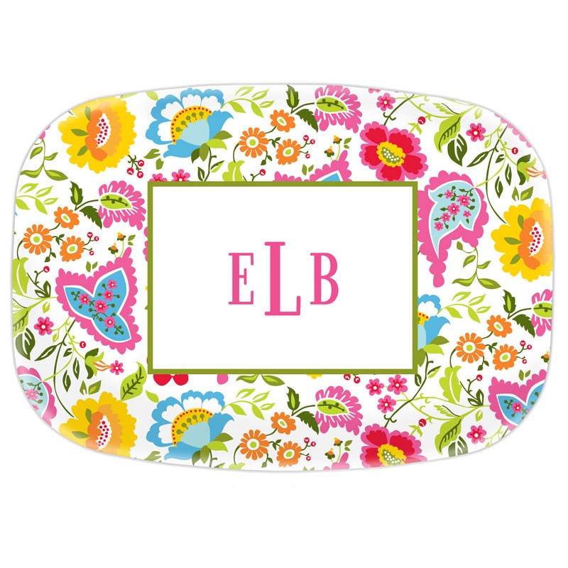 boatman geller bright floral platters