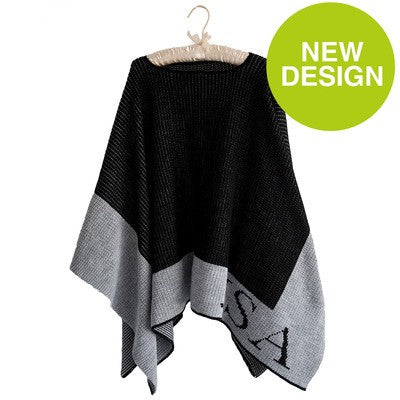 personalized single border blanket poncho