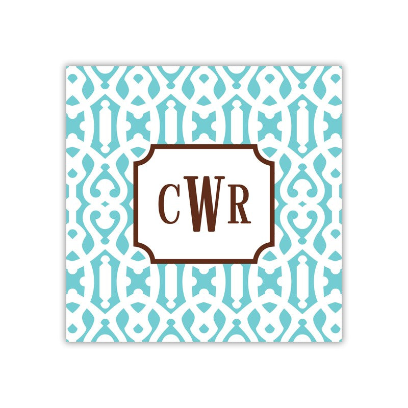 cameron teal square paper coaster set of 50
