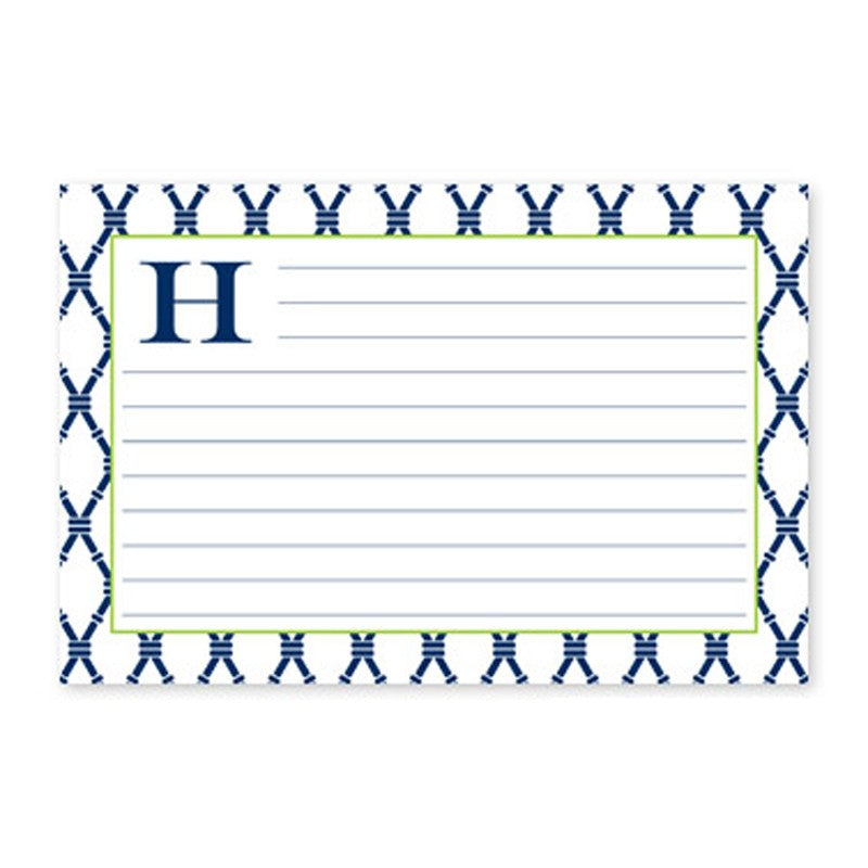 boatman geller bamboo navy & green recipe card