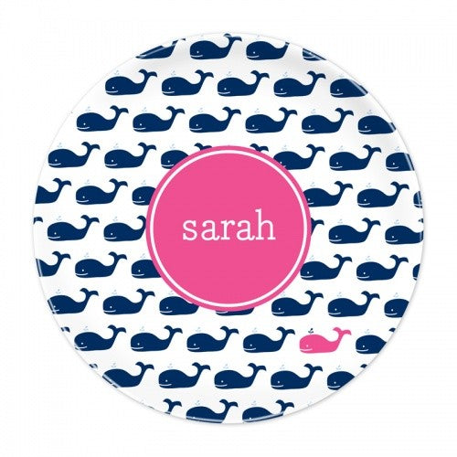 Whale Repeat Navy Plate