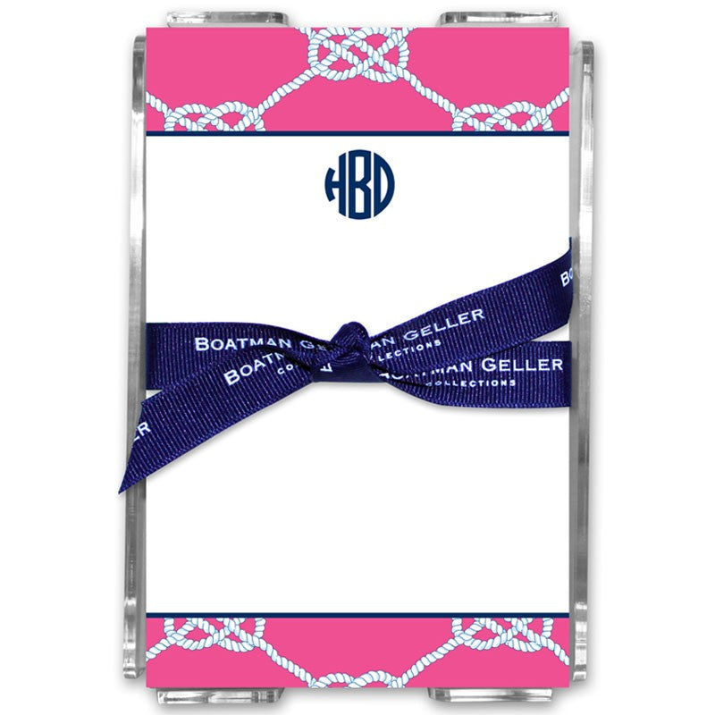 boatman geller nautical knot raspberry acrylic note sheets