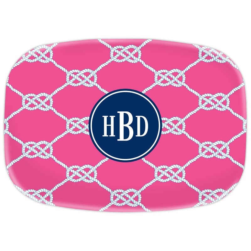 boatman geller nautical knot raspberry platter