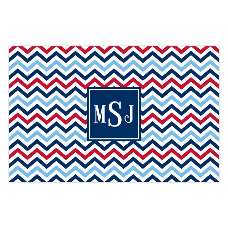 boatman geller chevron blue & red placemat