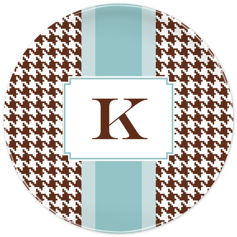 boatman geller alex houndstooth chocolate plate