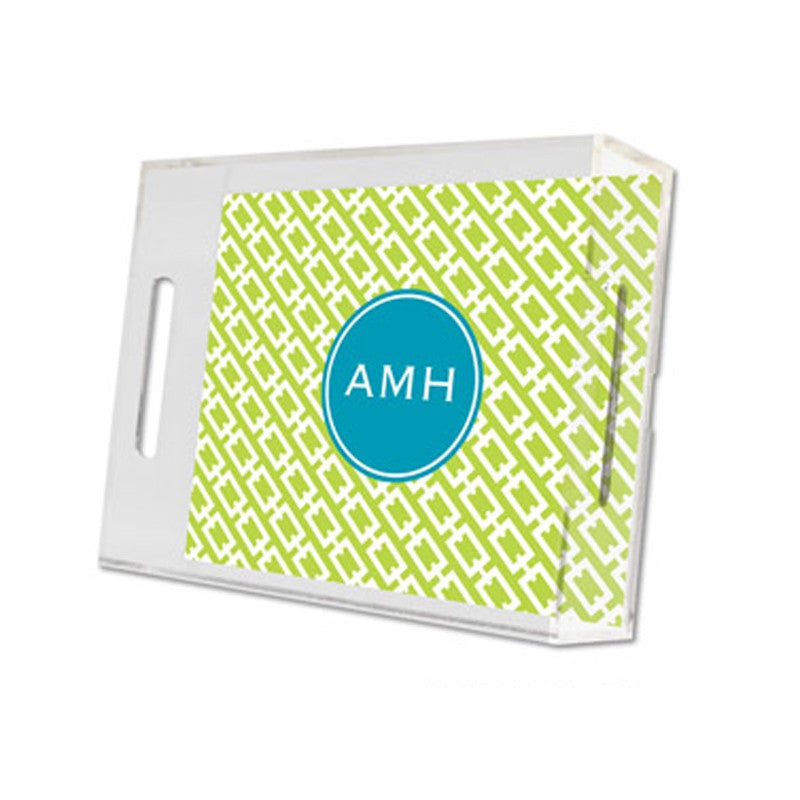 chain link lime lucite tray - small