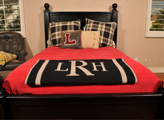 personalized full sized blanket with monogram