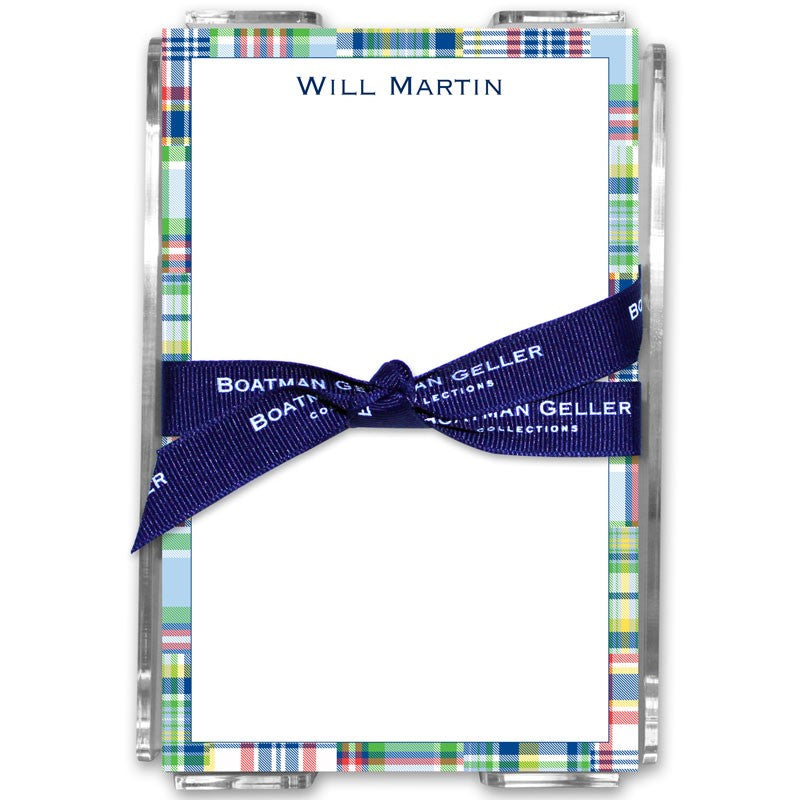 boatman geller madras patch blue acrylic note sheets