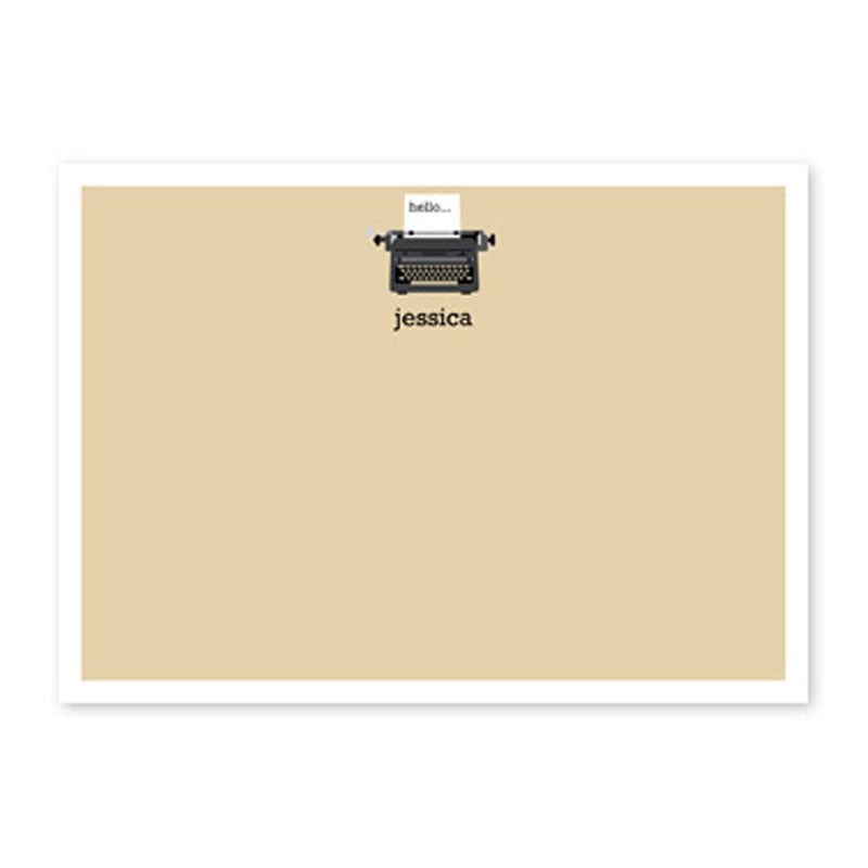 boatman geller typewriter flat notecard