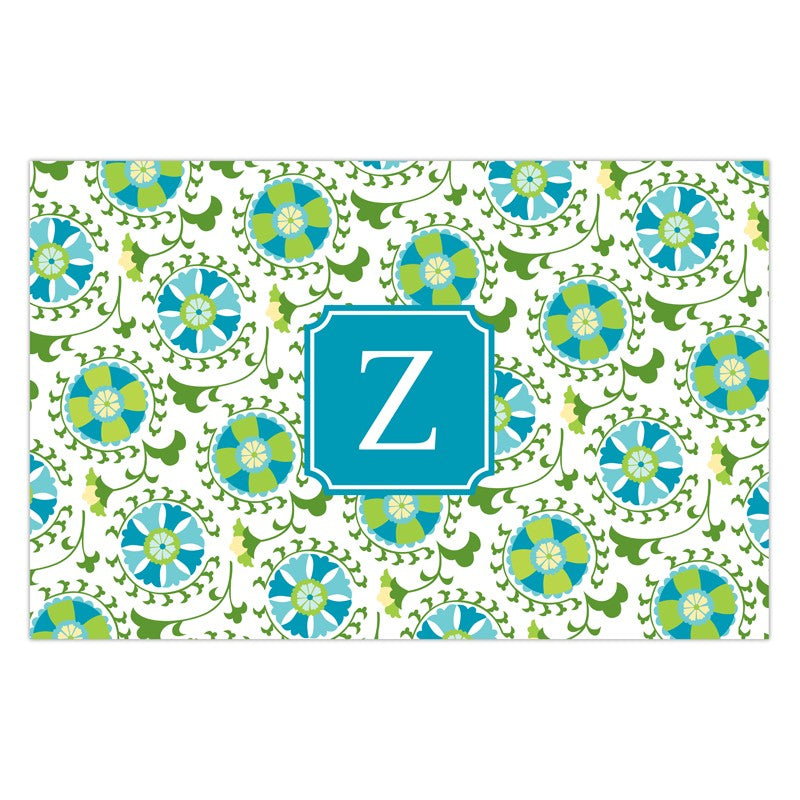 boatman geller suzani teal disposable placemats