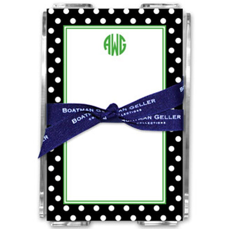 boatman geller polka dot black note sheets in acrylic note sheets