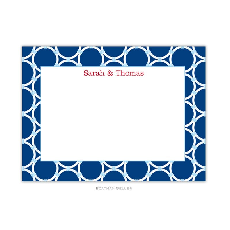boatman geller bamboo rings navy large flat notecard
