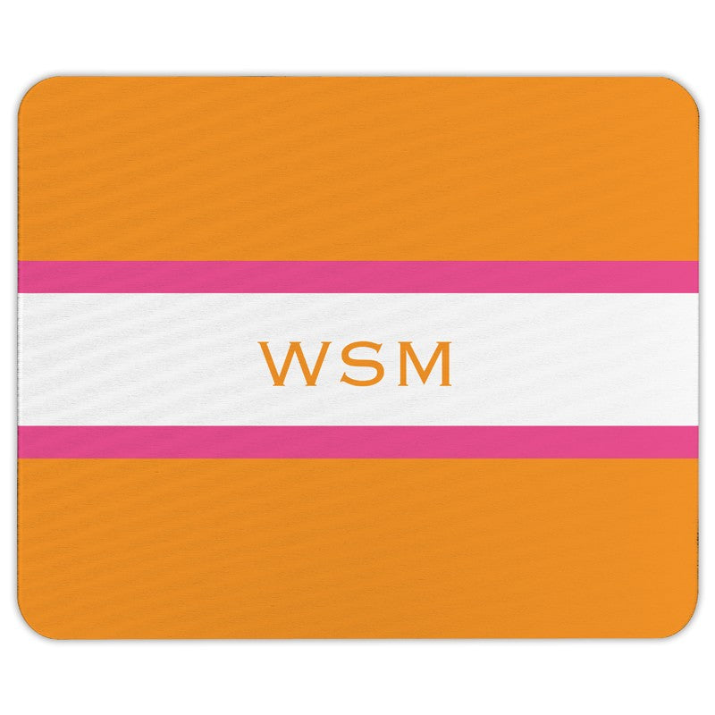 boatman geller stripe tangerine & raspberry mouse pad
