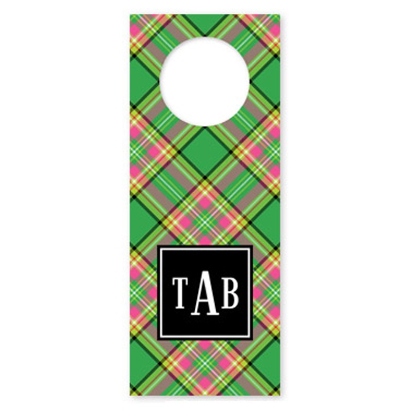 boatman geller preppy plaid wine tags