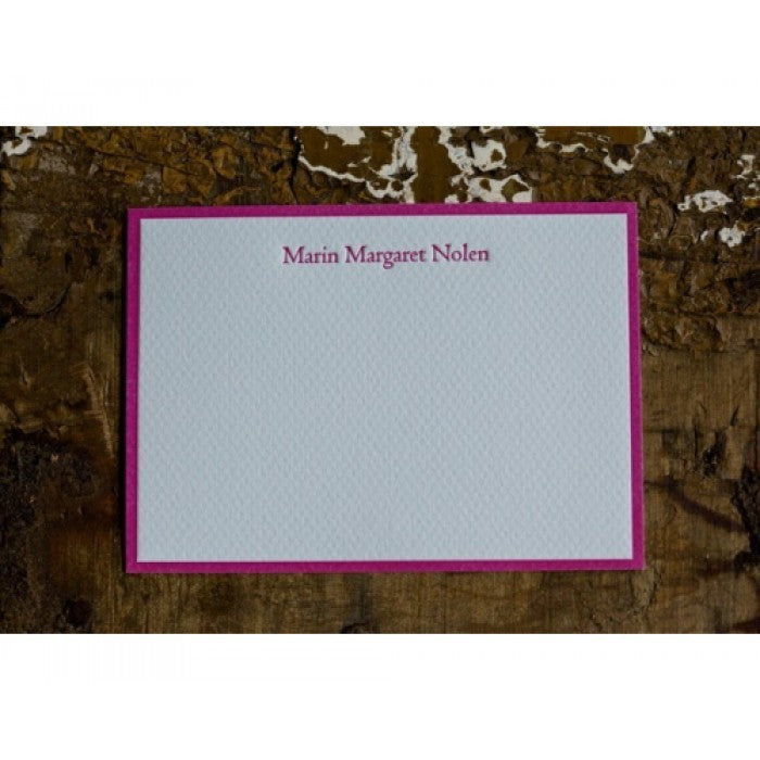 pink border note cards