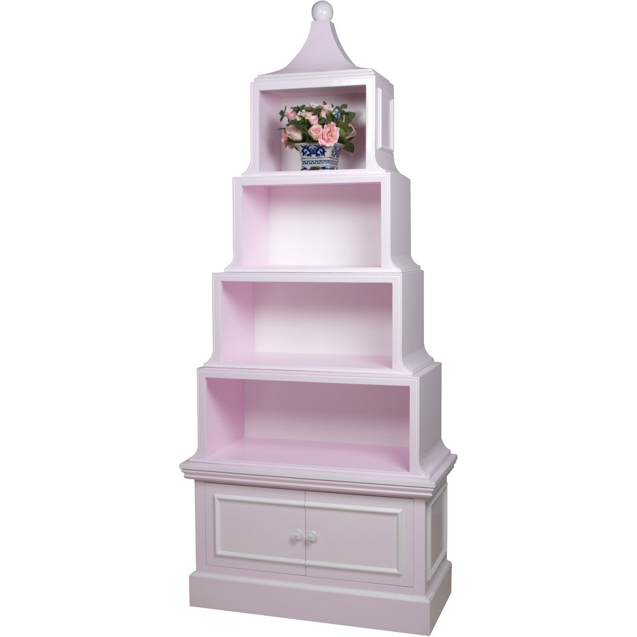 Pagoda Bookcase Pink And Snow