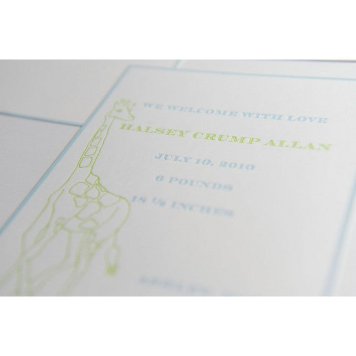 letterpress baby announcement - halsey
