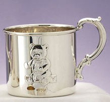 sterling silver teddy bear cup