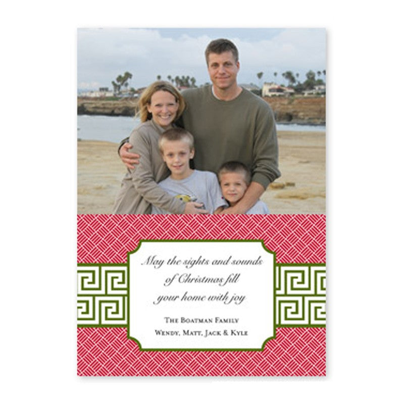boatman geller greek key band olive photocard