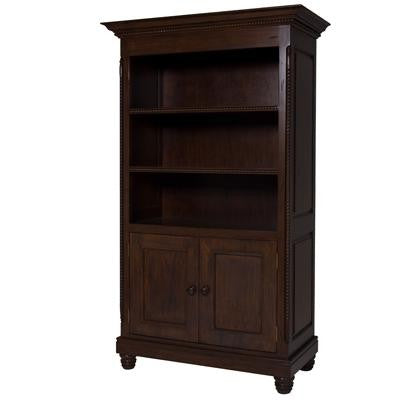 evan bookcase with doors - french walnut