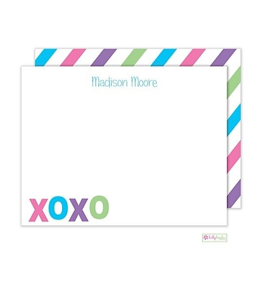 personalized - hugs and kisses flat notes
